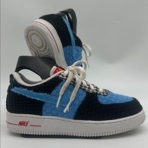 Nike Air Force 1 LV8 Quilted Black White Red Blue Shoe DZ5304-001 Size 2.5Y